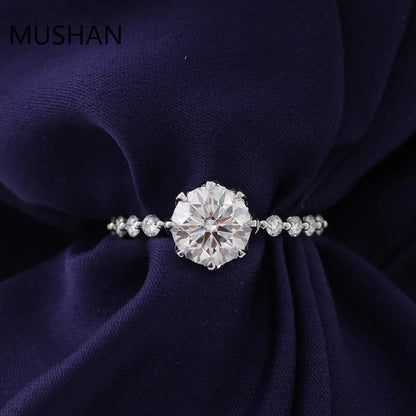 MUSHAN Luxury Custom 14K 18K Gold Rings Band Jewelry With Moissanite Diamond Lab Grown Gemstones Diamond Wedding Ring For Women