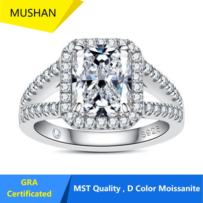MUHAN Luxury Jewelry  925 Sterling Silver Ring Wedding Band  Women GRA Certificate Moissanite Diamond Rings D Color Fine Jewelry