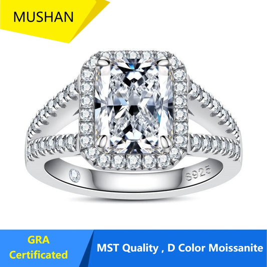 MUHAN Luxury Jewelry  925 Sterling Silver Ring Wedding Band  Women GRA Certificate Moissanite Diamond Rings D Color Fine Jewelry