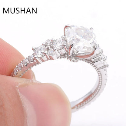 MUSHAN Luxury Custom 14K 18K Gold Rings Band Jewelry With Moissanite Diamond Lab Grown Gemstones Diamond Wedding Ring For Women