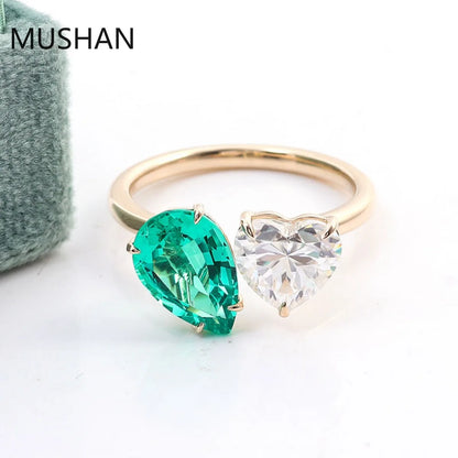 MUSHAN Luxury Custom 14K 18K Gold Rings Band Jewelry With Moissanite Diamond Lab Grown Gemstones Diamond Wedding Ring For Women