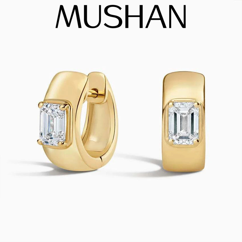 Joyas personalizadas MUSHAN Pendientes de plata de ley 925, moissanita color D VVS, pendientes finos de plata de ley 925 para mujer con diamante