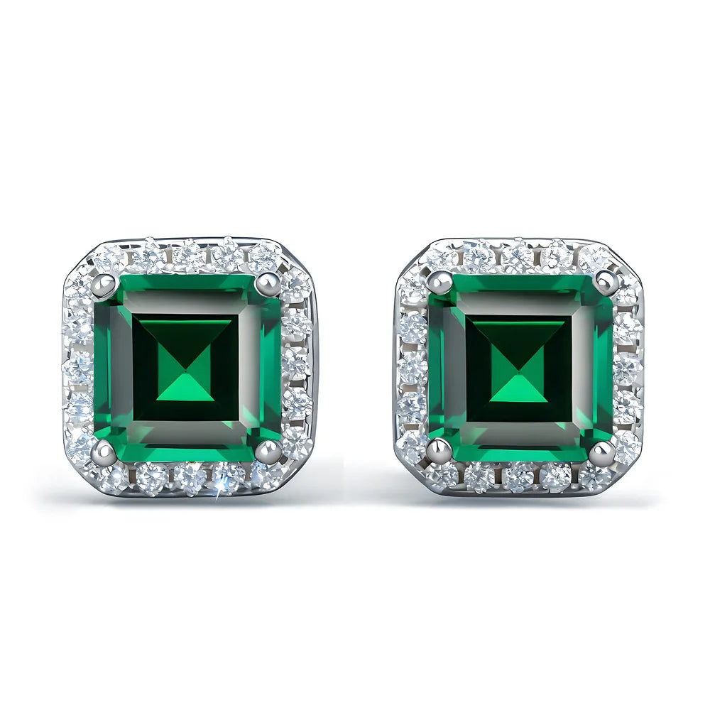 MuShan Jewelry 925 Sterling Silver Stud Earrings Dangle HCD Gemstones Anniversary Gift Mother Day Gift Women Earring Fine Jewelr