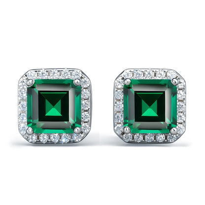 MuShan Jewelry 925 Sterling Silver Stud Earrings Dangle HCD Gemstones Anniversary Gift Mother Day Gift Women Earring Fine Jewelr
