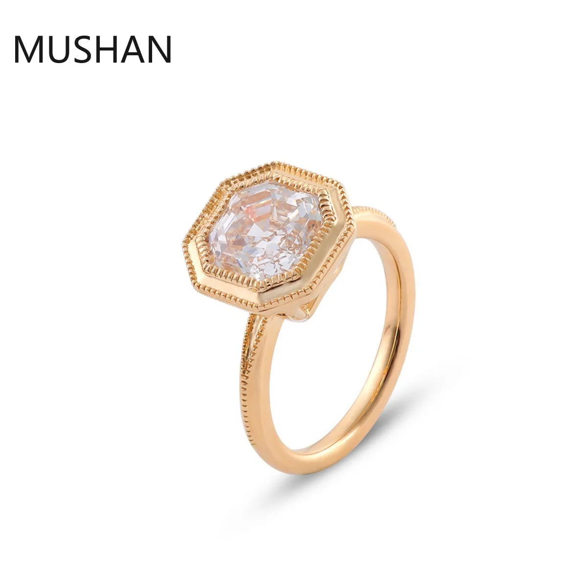 MUSHAN Luxury Custom 14K 18K Gold Rings Band Jewelry With Moissanite Diamond Lab Grown Gemstones Diamond Wedding Ring For Women