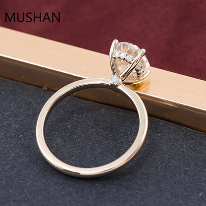 MUSHAN Luxury Custom 14K 18K Gold Rings Band Jewelry With Moissanite Diamond Lab Grown Gemstones Diamond Wedding Ring For Women