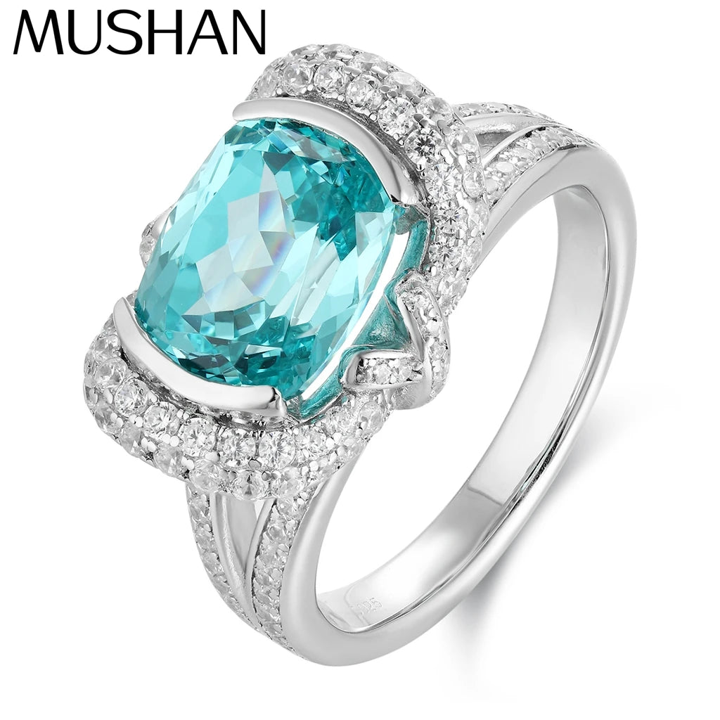 Bague MUSHAN Custom Jewelry en argent sterling 925 avec rubis rouge de laboratoire, bague de fiançailles princesse pour femme, plaquée or 18 carats