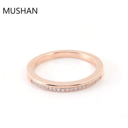 MUSHAN Luxury Custom 14K 18K Gold Rings Band Jewelry With Moissanite Diamond Lab Grown Gemstones Diamond Wedding Ring For Women