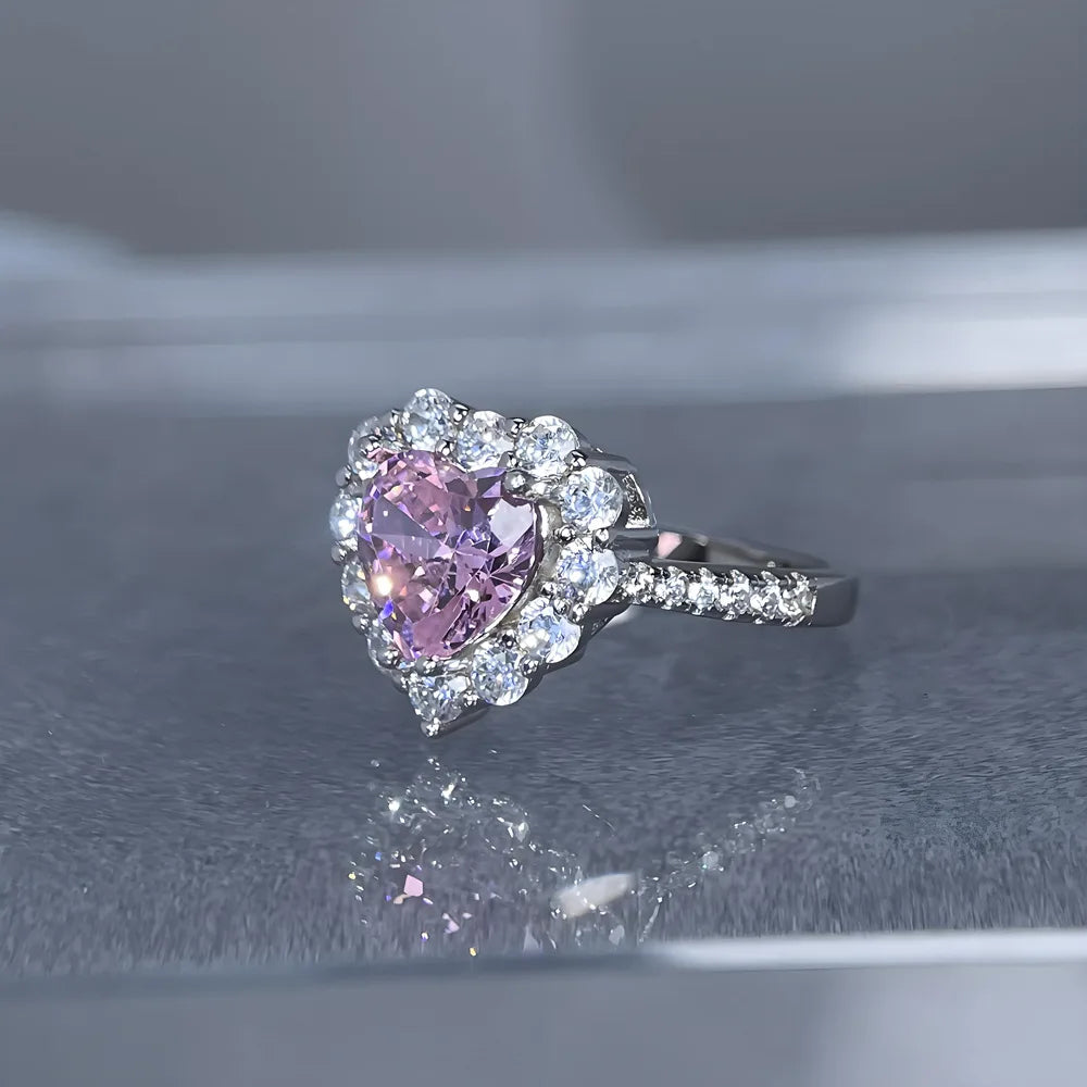 MuShan Jewelry 925 Sterling Silver Ring Wedding Band High Carbon Diamond Party Cocktail Romantic Style Women Rings Fine Jewelry