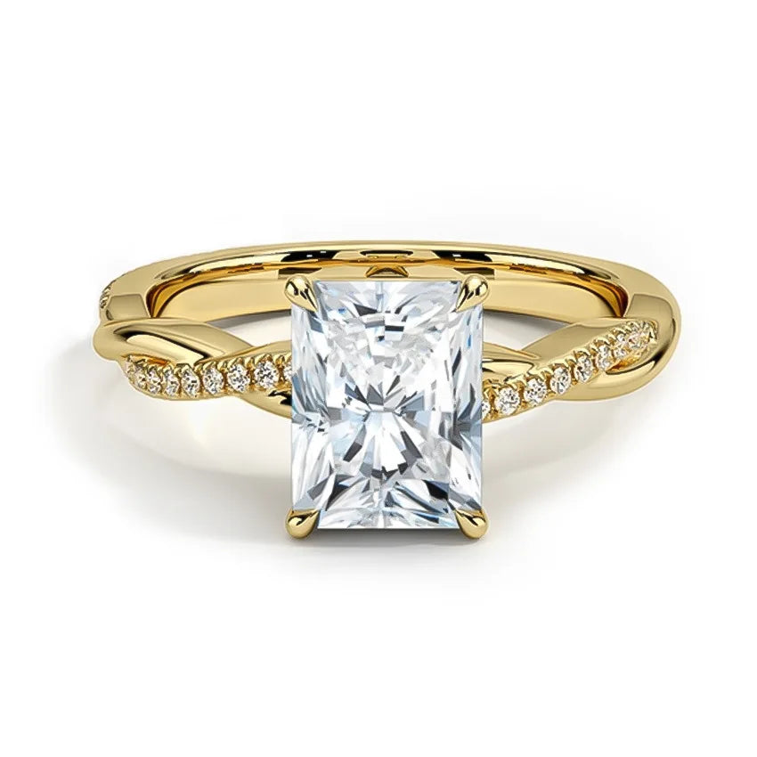 Anillo de plata de ley 925 marca MuShan con moissanita redonda, anillo navideño para mamá, chapado en oro auténtico de 18K, joyería con patente MST
