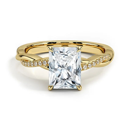 Anillo de plata de ley 925 marca MuShan con moissanita redonda, anillo navideño para mamá, chapado en oro auténtico de 18K, joyería con patente MST