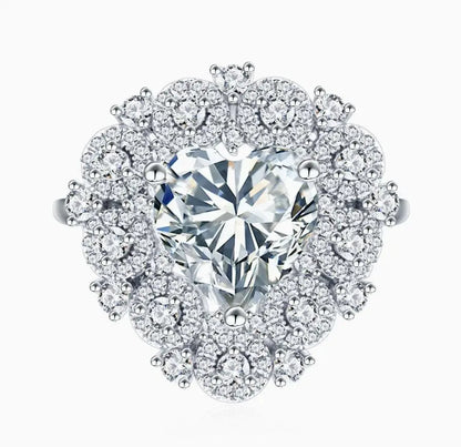 MUSHAN Luxury Jewelry 925 Sterling Silver Rings For Women Wedding Party Heart Shape Ring Bands CMA Certificate s925 Fine Jewelry