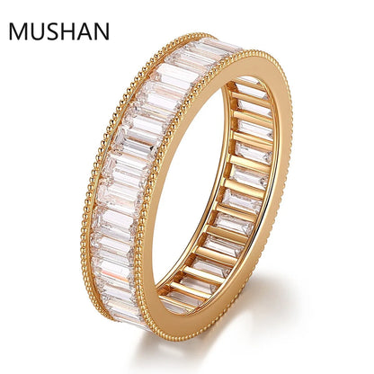 MUSHAN Luxury Custom 14K 18K Gold Rings Band Jewelry With Moissanite Diamond Lab Grown Gemstones Diamond Wedding Ring For Women