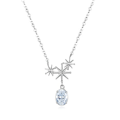 MuShan Jewelry 925 Sterling Silver Necklace Choker Chain HCD Diamonds Anniversary Gift Glamorous Style Women Necklaces Jewelry