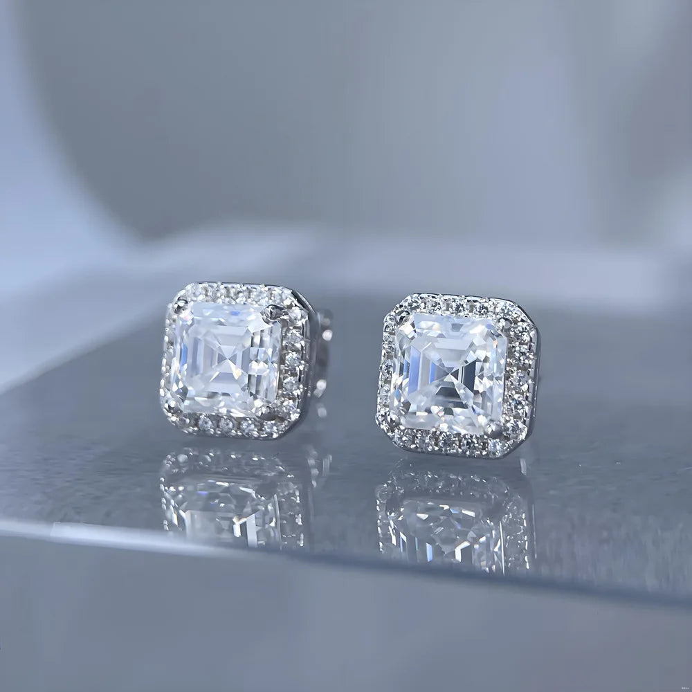 MuShan Designer Jewelry 925 Sterling Silver Earrings Dangle Artisan 1CT Moissanite Mother Day Girls Platinum Plated MST Patent