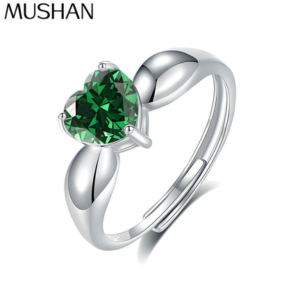 MuShan Jewelry 925 Sterling Silver Ring Wedding Band High Carbon Diamond Bridal Shower  Her Gift Women Rings Fine Jewelry