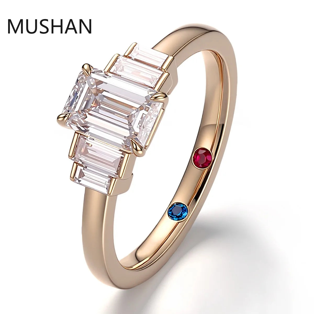 MUSHAN Luxury Custom 14K 18K Gold Rings Band Jewelry With Moissanite Diamond Lab Grown Gemstones Diamond Wedding Ring For Women