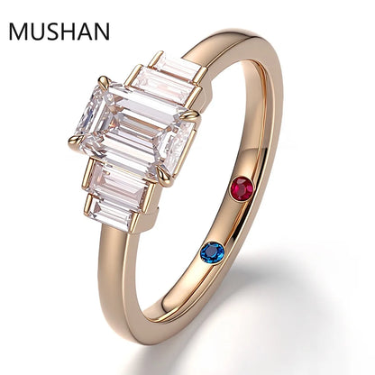 MUSHAN Luxury Custom 14K 18K Gold Rings Band Jewelry With Moissanite Diamond Lab Grown Gemstones Diamond Wedding Ring For Women