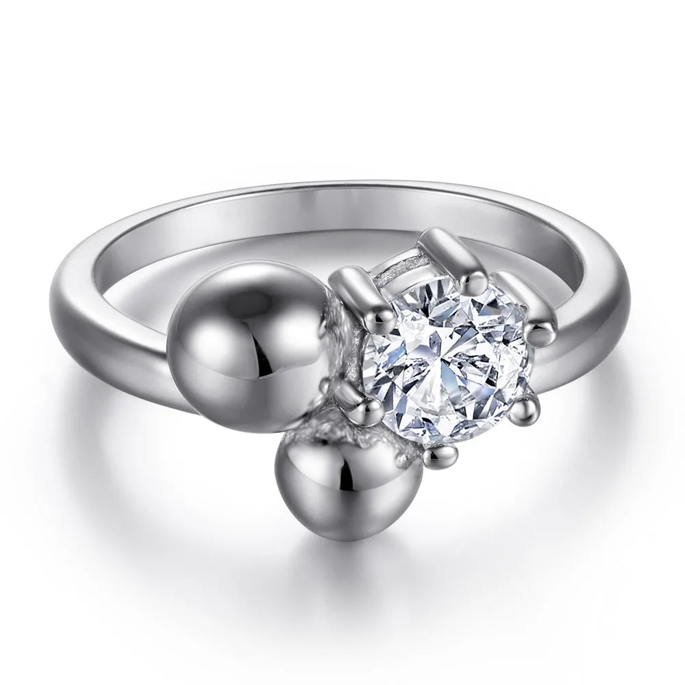 MuShan Jewelry 925 Sterling Silver Romantic Engagement Ring 7A Cubic Zirconia  Women Rings Bands Rings Bands  Women Gift