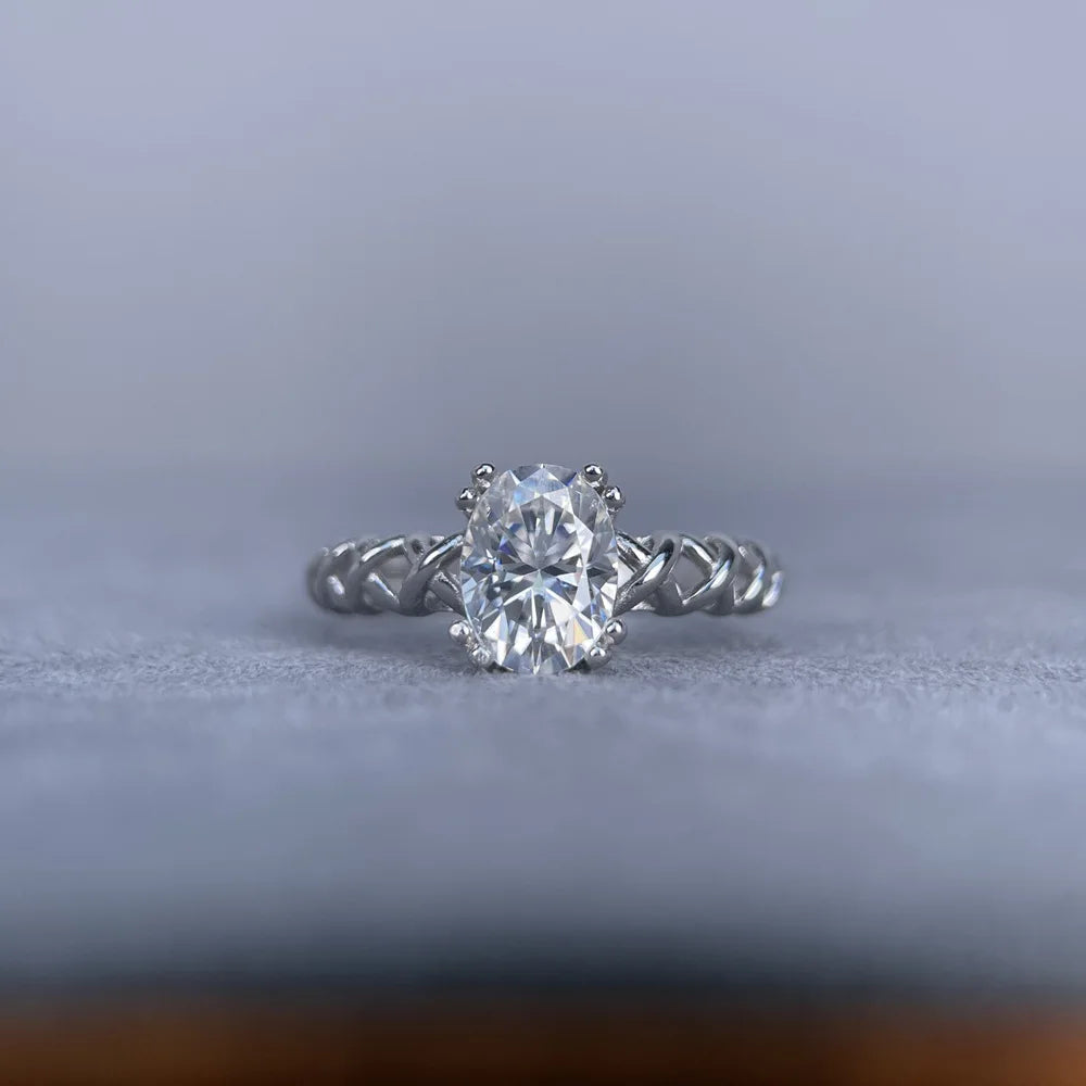 MuShan Designer Jewelry 925 Sterling Silver Ring Moissanite Delicate Ring for Her 18K Real Gold Plated MST Patent Jewellery