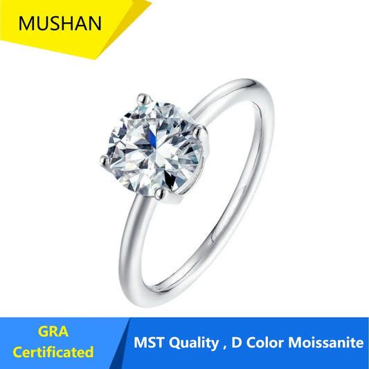 MUHAN Luxury Jewelry  925 Sterling Silver Ring Wedding Band  Women GRA Certificate Moissanite Diamond Rings D Color Fine Jewelry