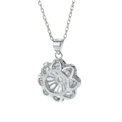 Collar con colgante de plata de ley 925 de MuShan Jewelry, cadena con piedras preciosas HCD, estilo clásico, joyería premium para mujer.