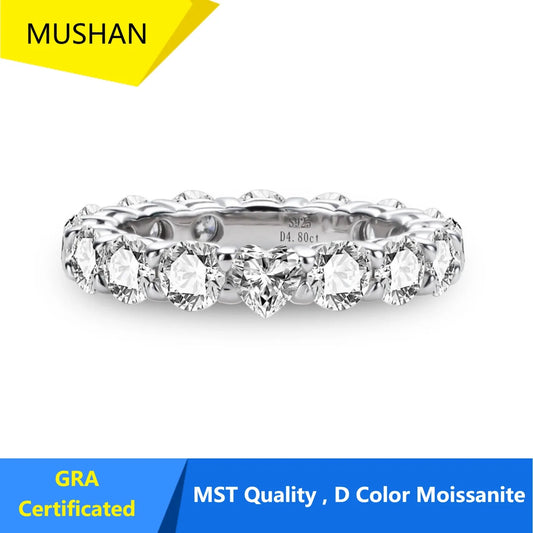 MUHAN Luxury Jewelry  925 Sterling Silver Ring Wedding Band  Women GRA Certificate Moissanite Diamond Rings D Color Fine Jewelry