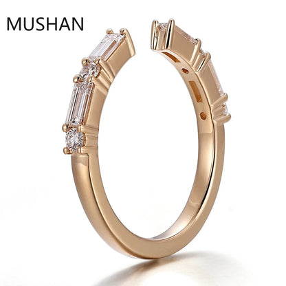 MUSHAN Luxury Custom 14K 18K Gold Rings Band Jewelry With Moissanite Diamond Lab Grown Gemstones Diamond Wedding Ring For Women