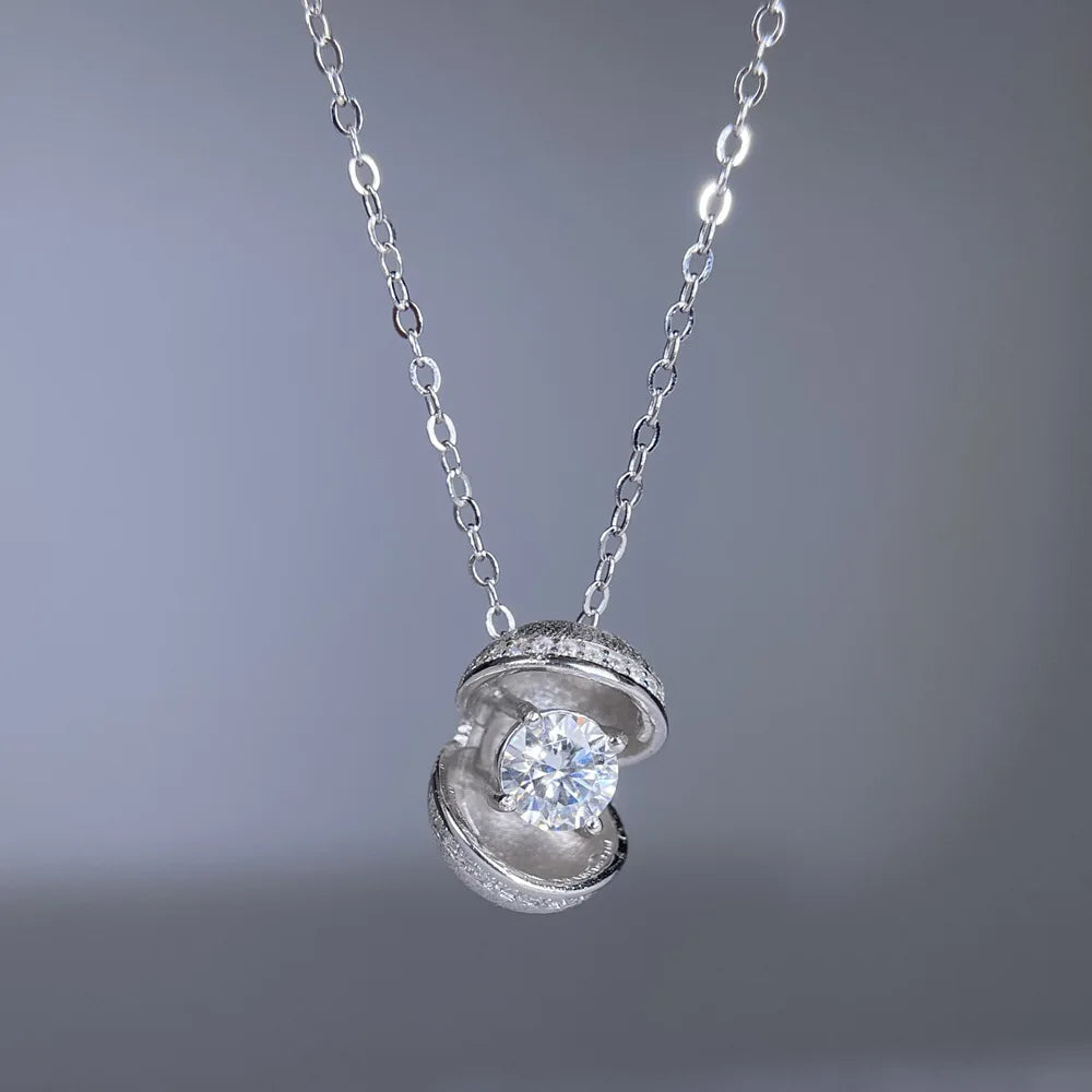 Collar de princesa de plata de ley 925 marca MuShan, 1 quilate de moissanita con certificación GRA para esposa, bañado en oro real de 18 quilates, patente MST