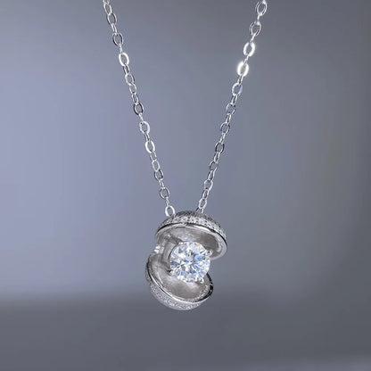 Collar de princesa de plata de ley 925 marca MuShan, 1 quilate de moissanita con certificación GRA para esposa, bañado en oro real de 18 quilates, patente MST