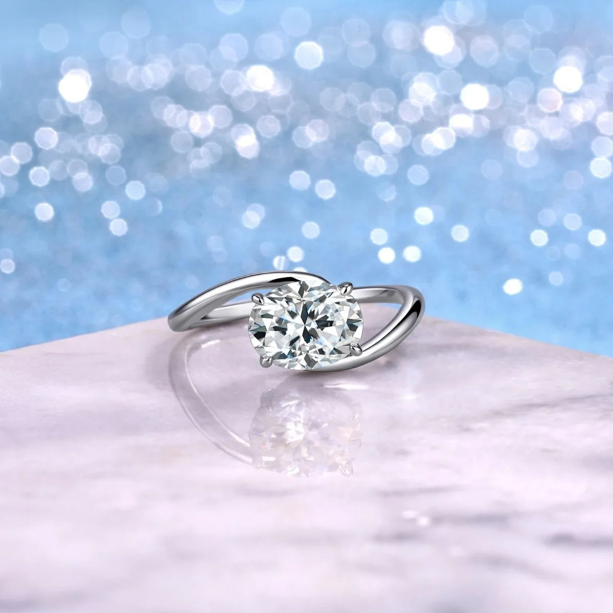 Anillo de plata de ley 925 MUSHAN Luxury Jewelry, banda para mujer, diamante de moissanita con certificado GRA, esmeralda, color D, joyería fina