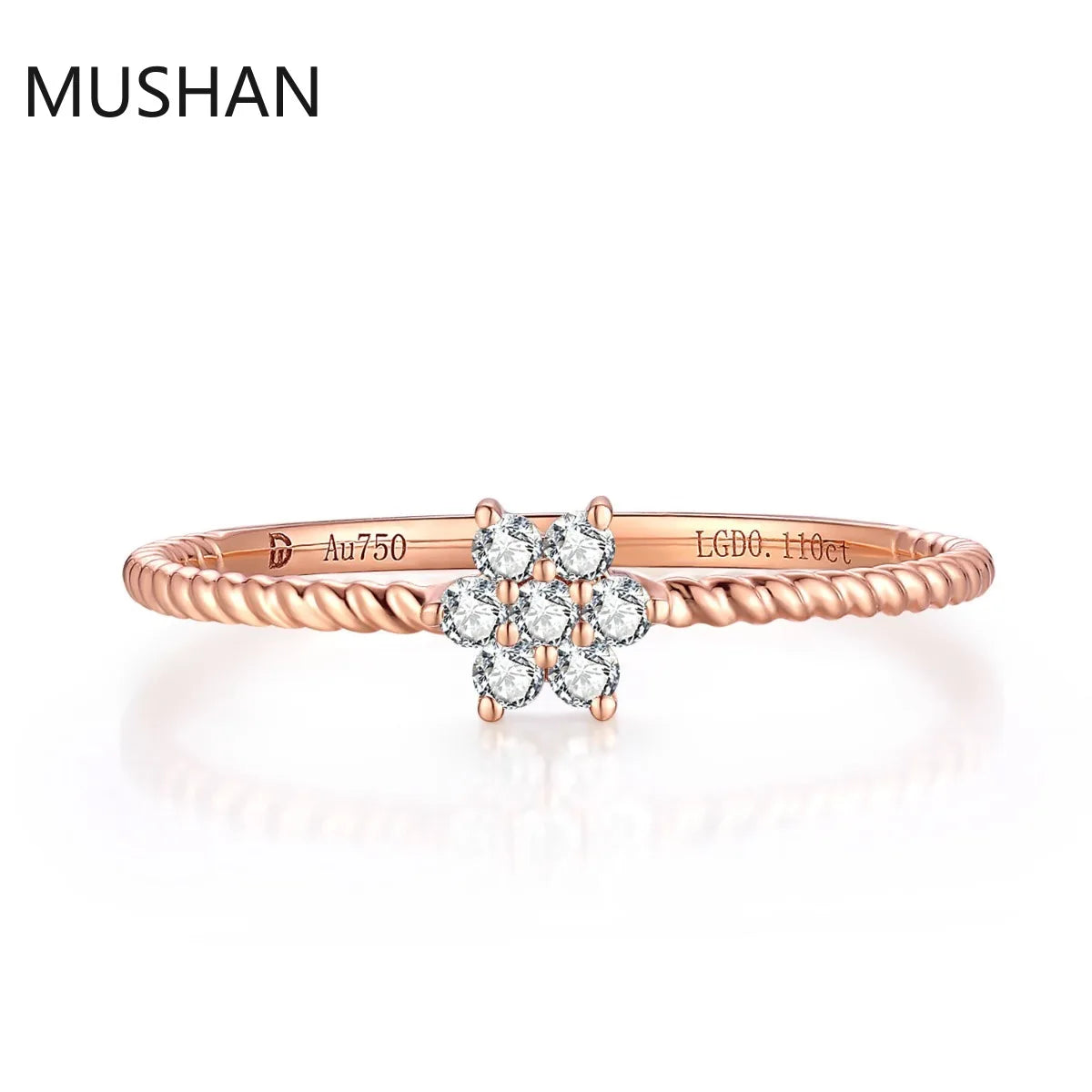 MUSHAN Luxury Custom 14K 18K Gold Rings Band Jewelry With Moissanite Diamond Lab Grown Gemstones Diamond Wedding Ring For Women
