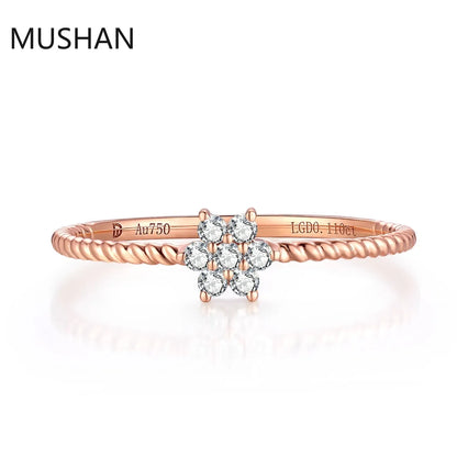 MUSHAN Luxury Custom 14K 18K Gold Rings Band Jewelry With Moissanite Diamond Lab Grown Gemstones Diamond Wedding Ring For Women