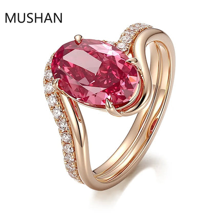MUSHAN Luxury Custom 14K 18K Gold Rings Band Jewelry With Moissanite Diamond Lab Grown Gemstones Diamond Wedding Ring For Women