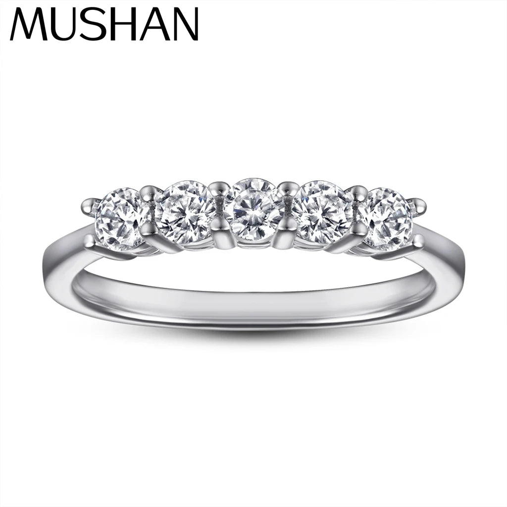MuShan Jewelry 925 Sterling Silver Rings Bands Engagement Ring 5A Cubic Zirconia  Women  Her Anniversary  Women Gift