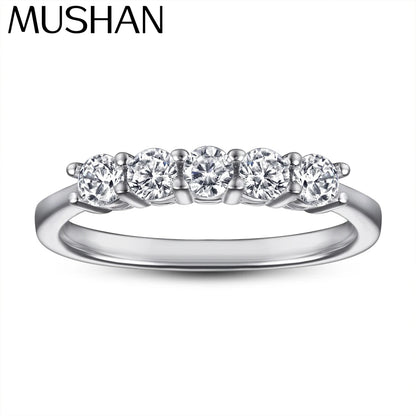 MuShan Jewelry 925 Sterling Silver Rings Bands Engagement Ring 5A Cubic Zirconia  Women  Her Anniversary  Women Gift