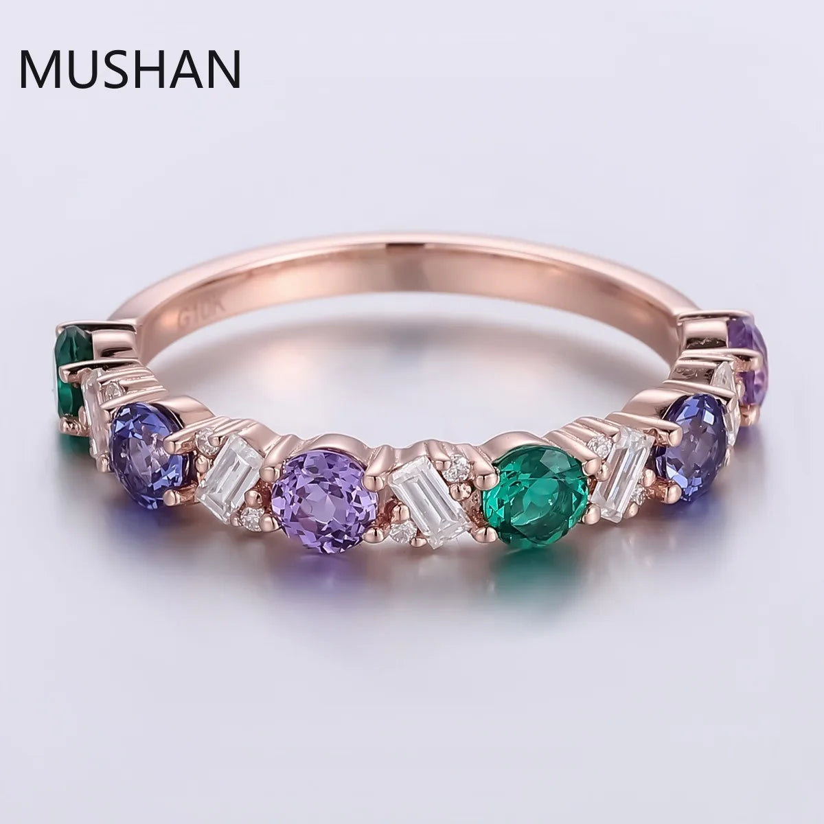 MUSHAN Luxury Custom 14K 18K Gold Rings Band Jewelry With Moissanite Diamond Lab Grown Gemstones Diamond Wedding Ring For Women