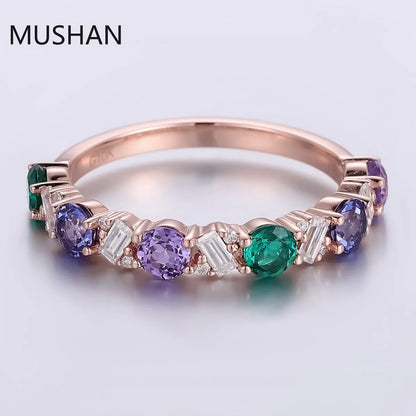 MUSHAN Luxury Custom 14K 18K Gold Rings Band Jewelry With Moissanite Diamond Lab Grown Gemstones Diamond Wedding Ring For Women