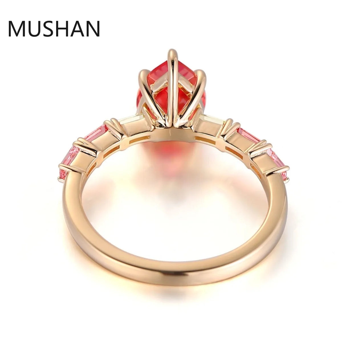 MUSHAN Luxury Custom 14K 18K Gold Rings Band Jewelry With Moissanite Diamond Lab Grown Gemstones Diamond Wedding Ring For Women