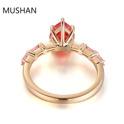 MUSHAN Luxury Custom 14K 18K Gold Rings Band Jewelry With Moissanite Diamond Lab Grown Gemstones Diamond Wedding Ring For Women