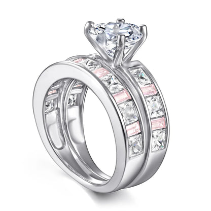 MuShan Jewelry 925 Sterling Silver Rings Bands Engagement Ring 7A Cubic Zirconia Romantic Rings Bands Rings Bands  Women Gift