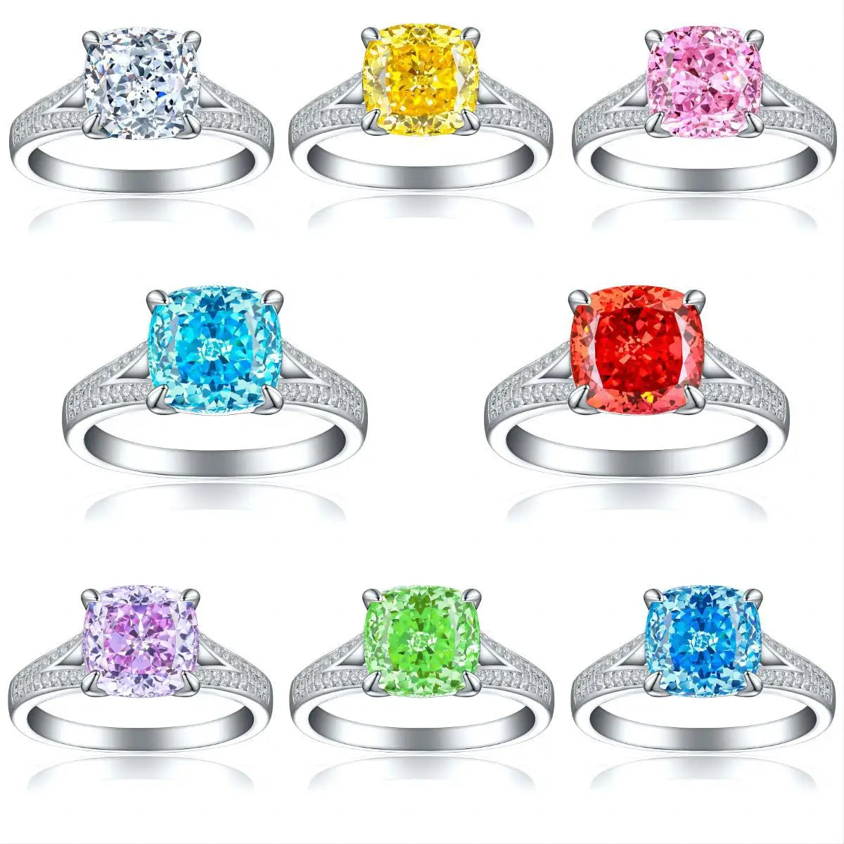 MuShan Jewelry 925 Sterling Silver Ring Wedding Band High Carbon Diamond Cocktail Party Romantic Style Women Rings Fine Jewelry
