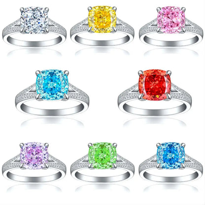 MuShan Jewelry 925 Sterling Silver Ring Wedding Band High Carbon Diamond Cocktail Party Romantic Style Women Rings Fine Jewelry