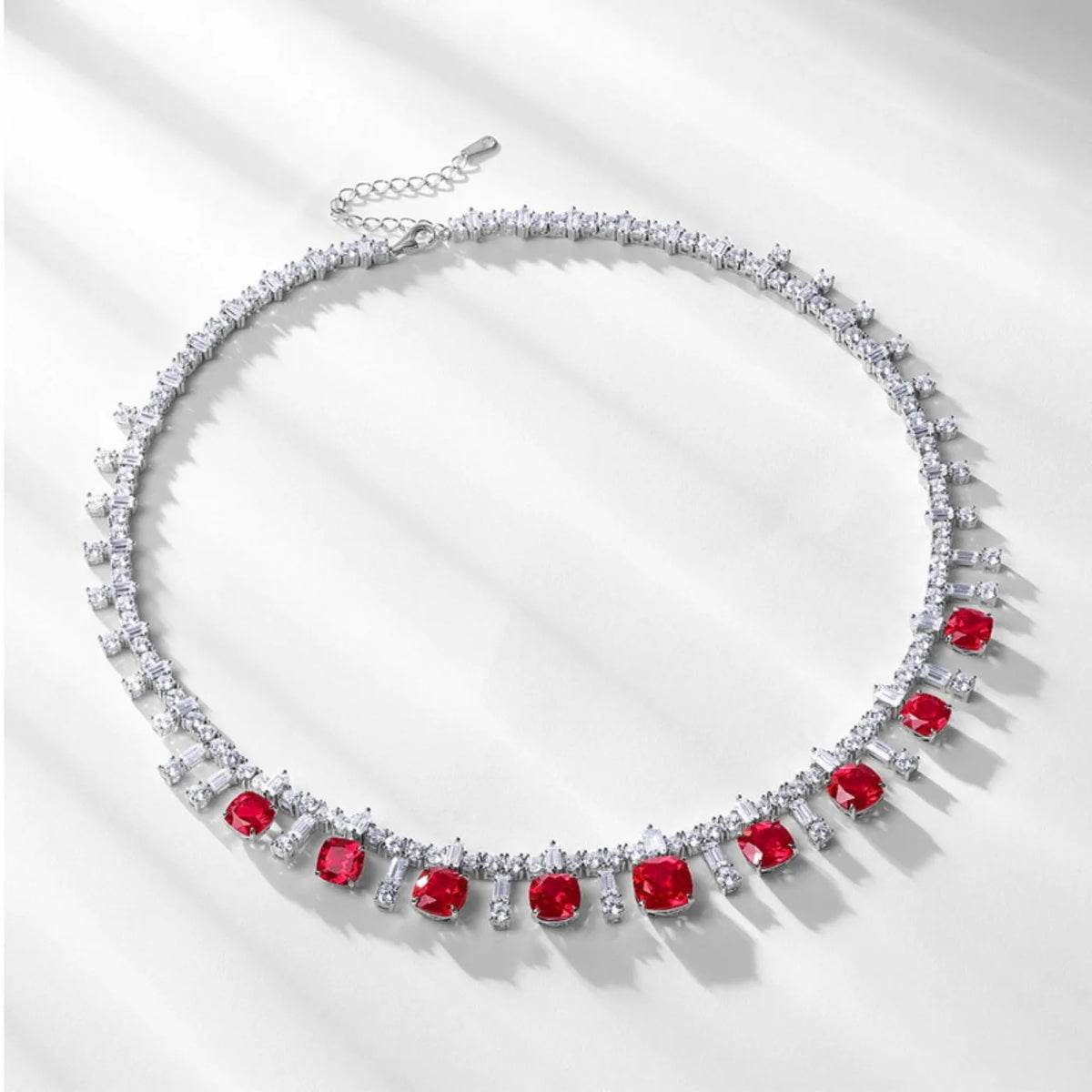 MUSHAN Luxury Jewelry 925 Sterling Silver Chain Pendant Necklace Lab Grown Emerald Ruby Gemstones Necklaces Pendants GRC Jewelry