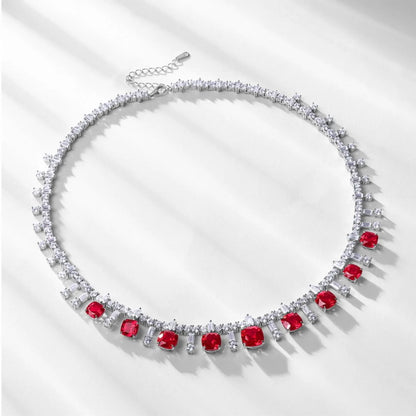 MUSHAN Luxury Jewelry 925 Sterling Silver Chain Pendant Necklace Lab Grown Emerald Ruby Gemstones Necklaces Pendants GRC Jewelry