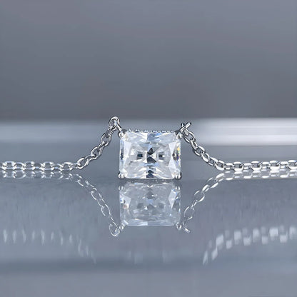 MuShan Luxury Jewelry 925 Sterling Silver Drop Y Necklace Floral Moissanite Formal Platinum Plated for Sister MST Patent Drop Ys