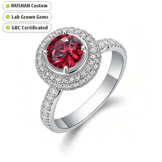 MUSHAN Custom Jewelry 925 Sterling Silver Ring Band 1ct Lab Grown Gemstones Ruby Emerald Sapphire Rings Jewelry
