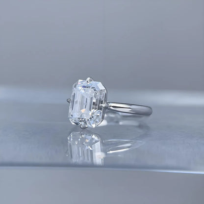 MUSHAN Luxury Jewelry 925 Sterling Silver Ring Band Women GRA Certificated Moissanite Diamond Emerald D Color Rings Fine Jewelry