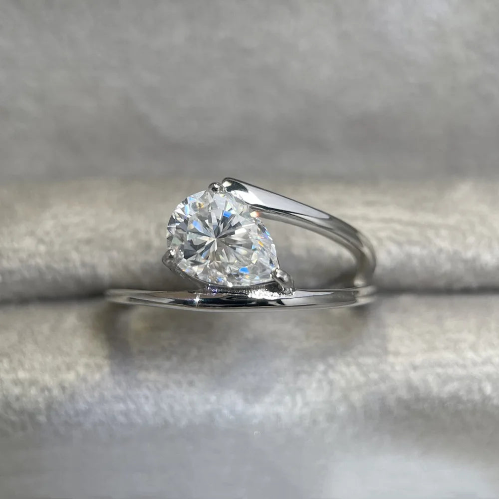 Bague de joaillerie de marque MuShan en argent sterling 925, alliance formelle en diamant moissanite pour femme, plaquée or véritable 18 carats, bagues brevetées MST