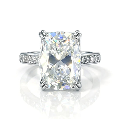 Anillo de joyería de lujo MUSHAN de plata de ley 925 para mujer, anillo de diamantes de moissanita con certificado GRA, esmeralda, color D, joyería fina
